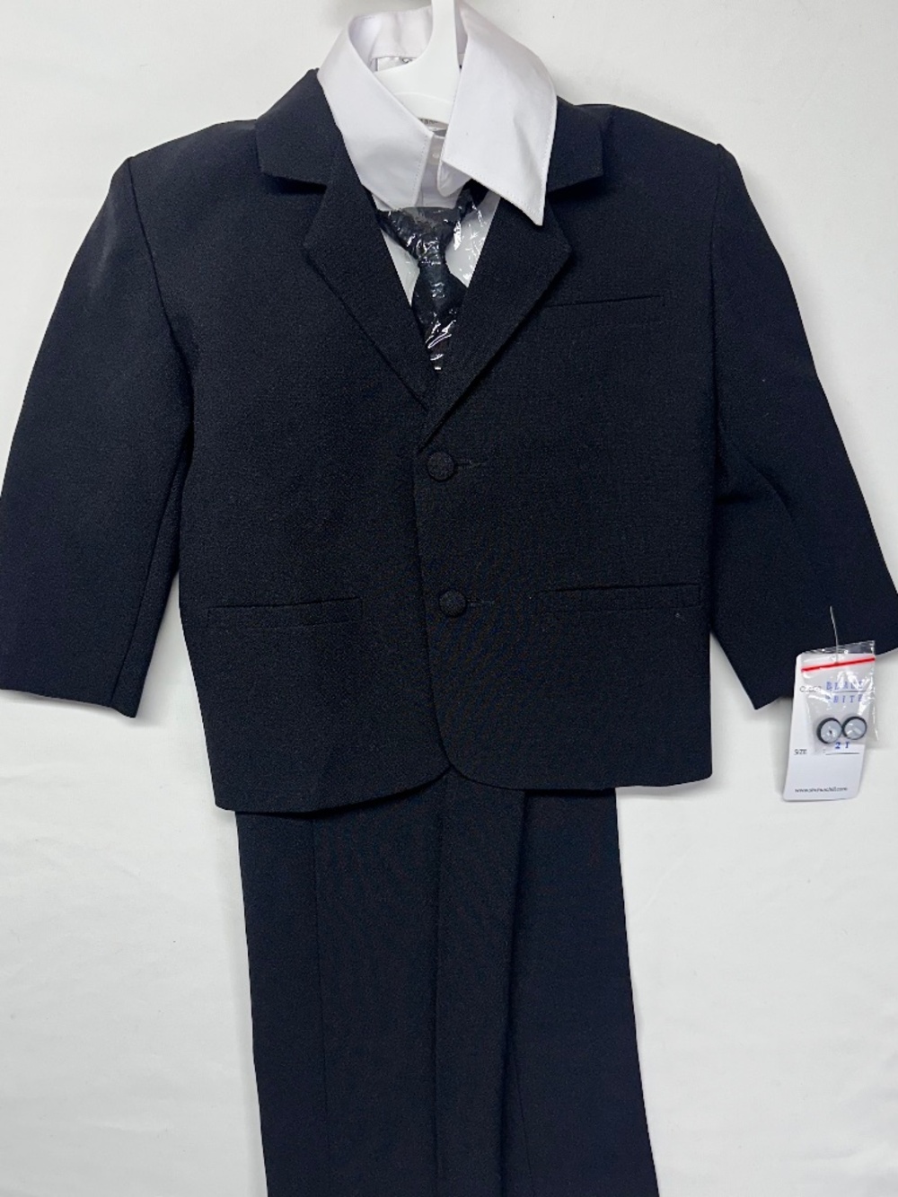 2T TODDLER SUITE AND TIE BLACK AND WHITE